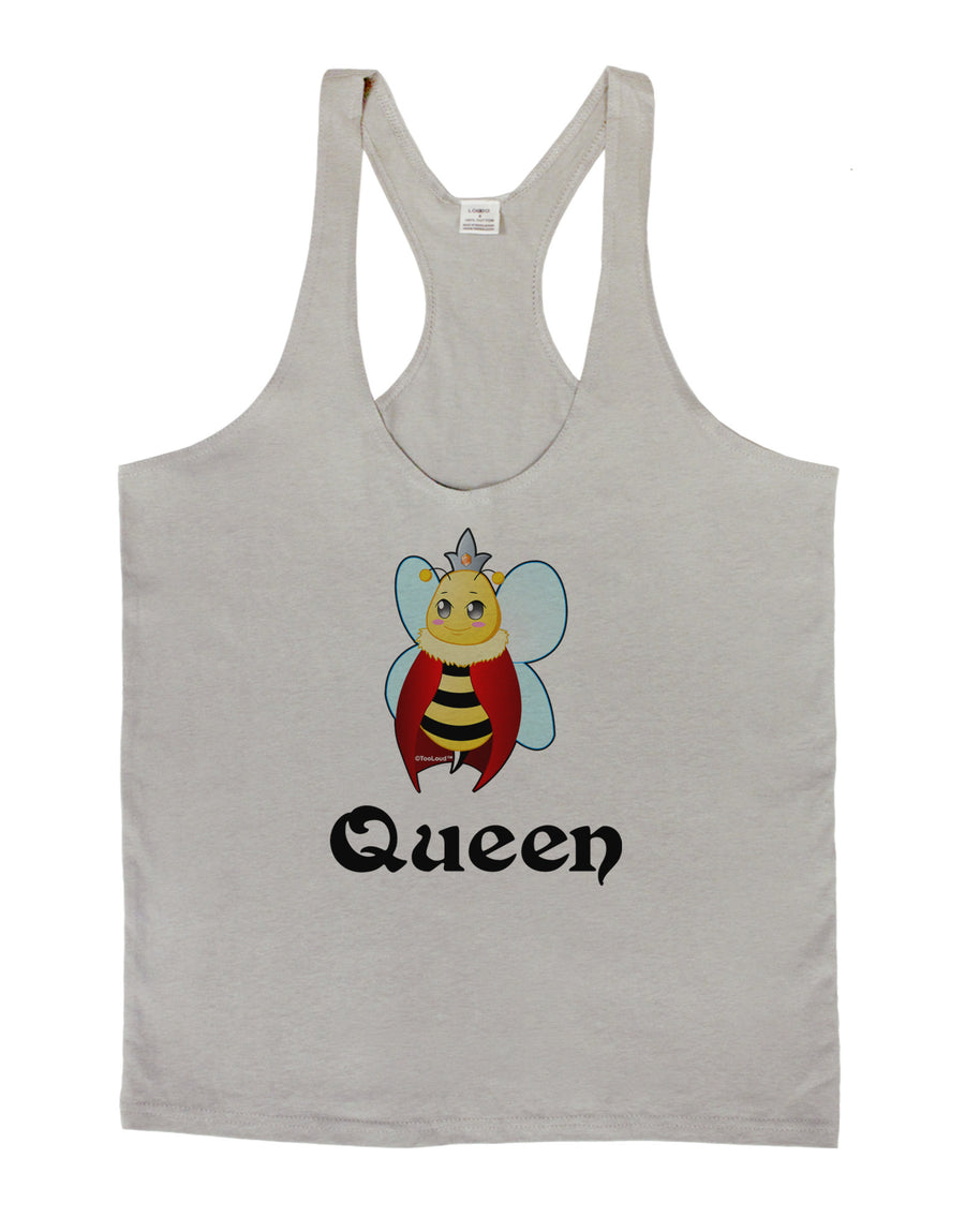 Queen Bee Text 2 Mens String Tank Top-Men's String Tank Tops-LOBBO-White-Small-Davson Sales