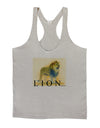 Lion Watercolor 1 Text Mens String Tank Top-Men's String Tank Tops-LOBBO-Light-Gray-Small-Davson Sales