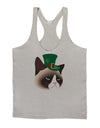 Leprechaun Disgruntled Cat Mens String Tank Top-Men's String Tank Tops-LOBBO-Light-Gray-Small-Davson Sales