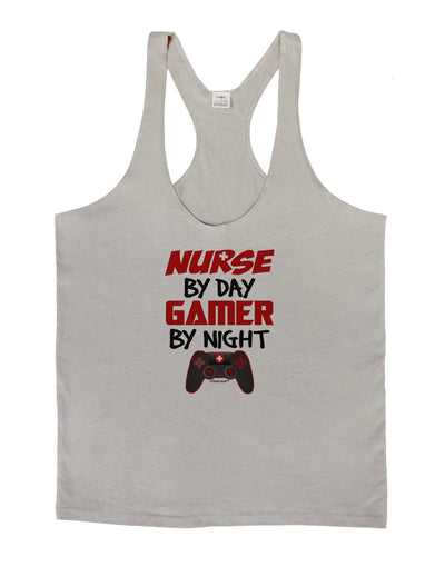 Nurse By Day Gamer By Night Mens String Tank Top-Men's String Tank Tops-LOBBO-Light-Gray-Small-Davson Sales