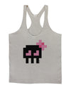 Retro 8-Bit Skull with Pink Bow Mens String Tank Top-Men's String Tank Tops-LOBBO-Light-Gray-Small-Davson Sales