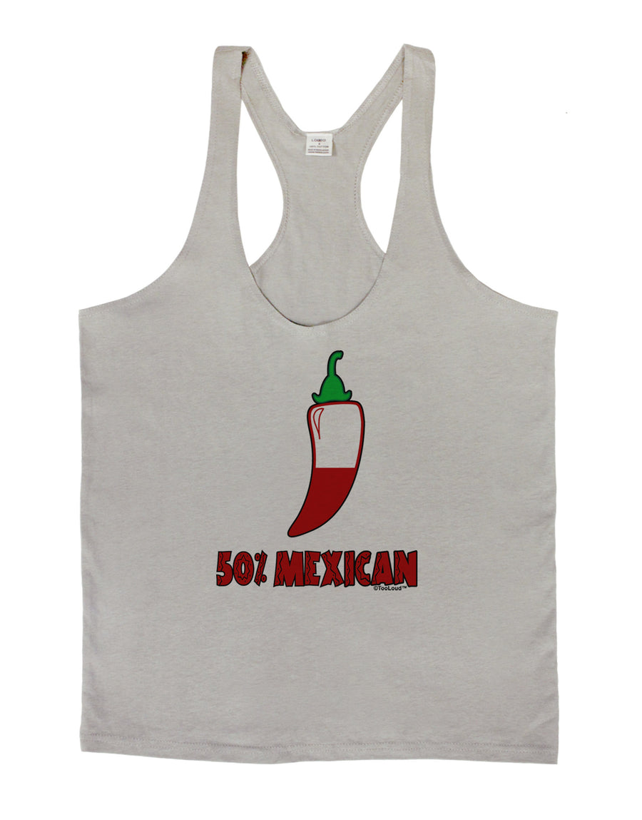 Fifty Percent Mexican Mens String Tank Top-Men's String Tank Tops-LOBBO-White-Small-Davson Sales