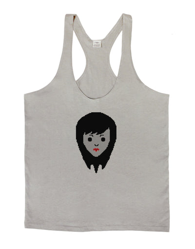 Cute Pixel Vampire Female Mens String Tank Top-Men's String Tank Tops-LOBBO-Light-Gray-Small-Davson Sales