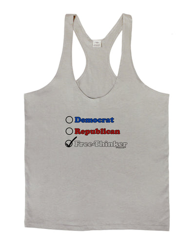 Free Thinker Checklist Mens String Tank Top-Men's String Tank Tops-LOBBO-Light-Gray-Small-Davson Sales