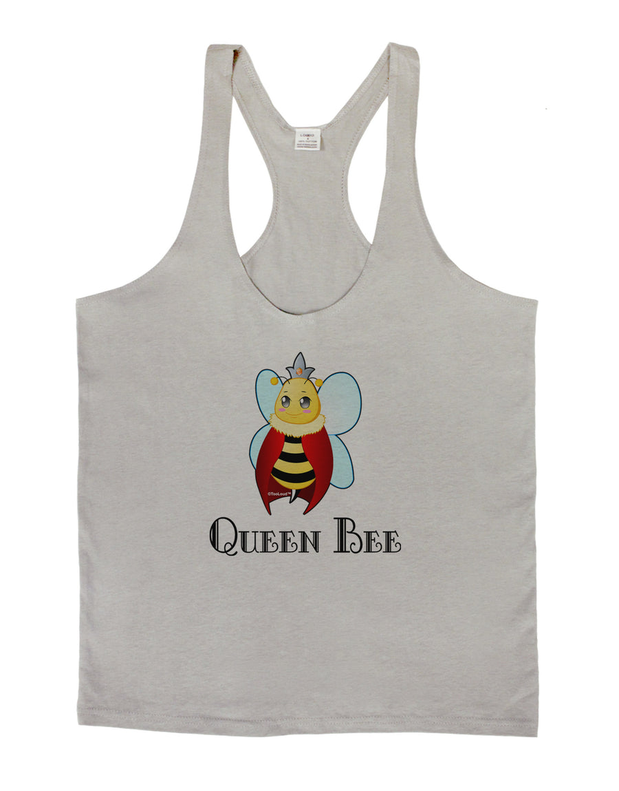 Queen Bee Text Mens String Tank Top-Men's String Tank Tops-LOBBO-White-Small-Davson Sales