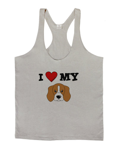 I Heart My - Cute Beagle Dog Mens String Tank Top by TooLoud-TooLoud-Light-Gray-Small-Davson Sales