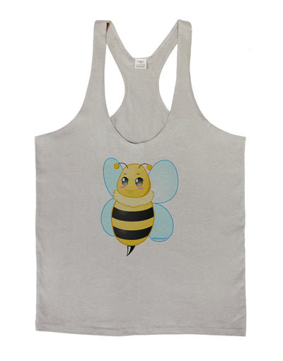 Cute Bee Mens String Tank Top-Men's String Tank Tops-LOBBO-Light-Gray-Small-Davson Sales