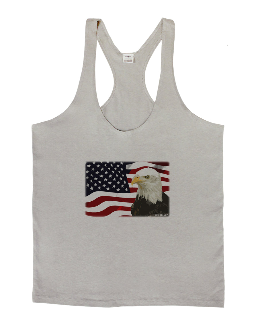 Patriotic USA Flag with Bald Eagle Mens String Tank Top by TooLoud-LOBBO-White-Small-Davson Sales