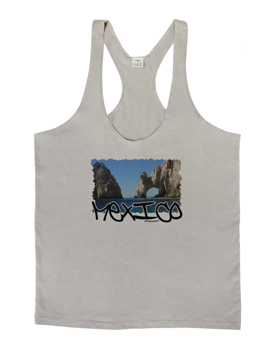 Mexico - Islands Cut-out Mens String Tank Top-Men's String Tank Tops-LOBBO-White-Small-Davson Sales