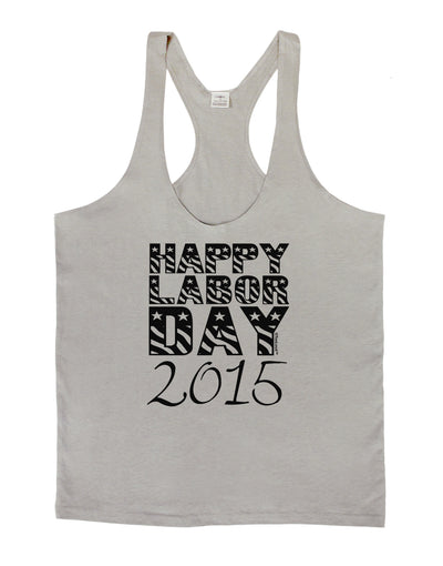 Happy Labor Day 2015 Mens String Tank Top-Men's String Tank Tops-LOBBO-Light-Gray-Small-Davson Sales