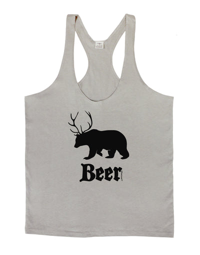 Beer Animal Mens String Tank Top-Men's String Tank Tops-LOBBO-Light-Gray-Small-Davson Sales