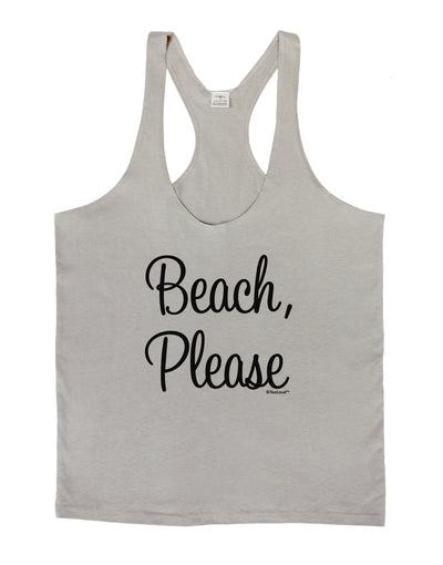 Beach Please Mens String Tank Top-Men's String Tank Tops-LOBBO-Light-Gray-Small-Davson Sales