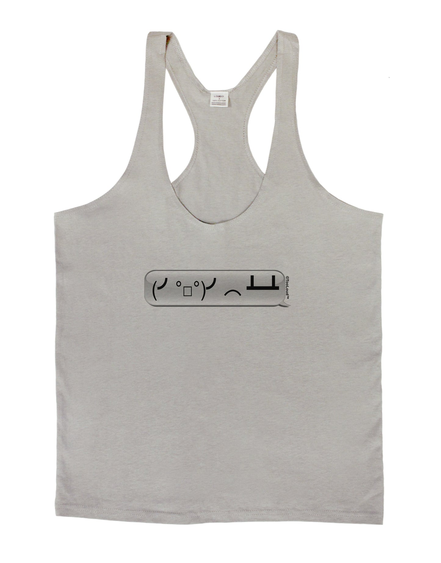 Table Flip Text Bubble Mens String Tank Top-Men's String Tank Tops-LOBBO-Light-Gray-Small-Davson Sales