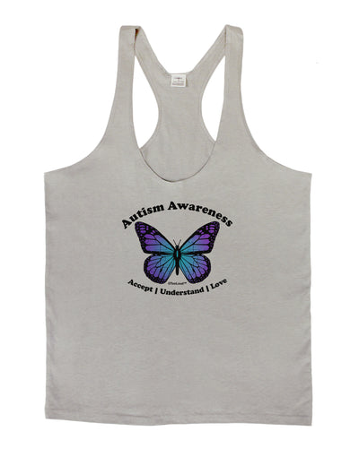 Autism Awareness - Puzzle Piece Butterfly Mens String Tank Top-Men's String Tank Tops-LOBBO-Light-Gray-Small-Davson Sales