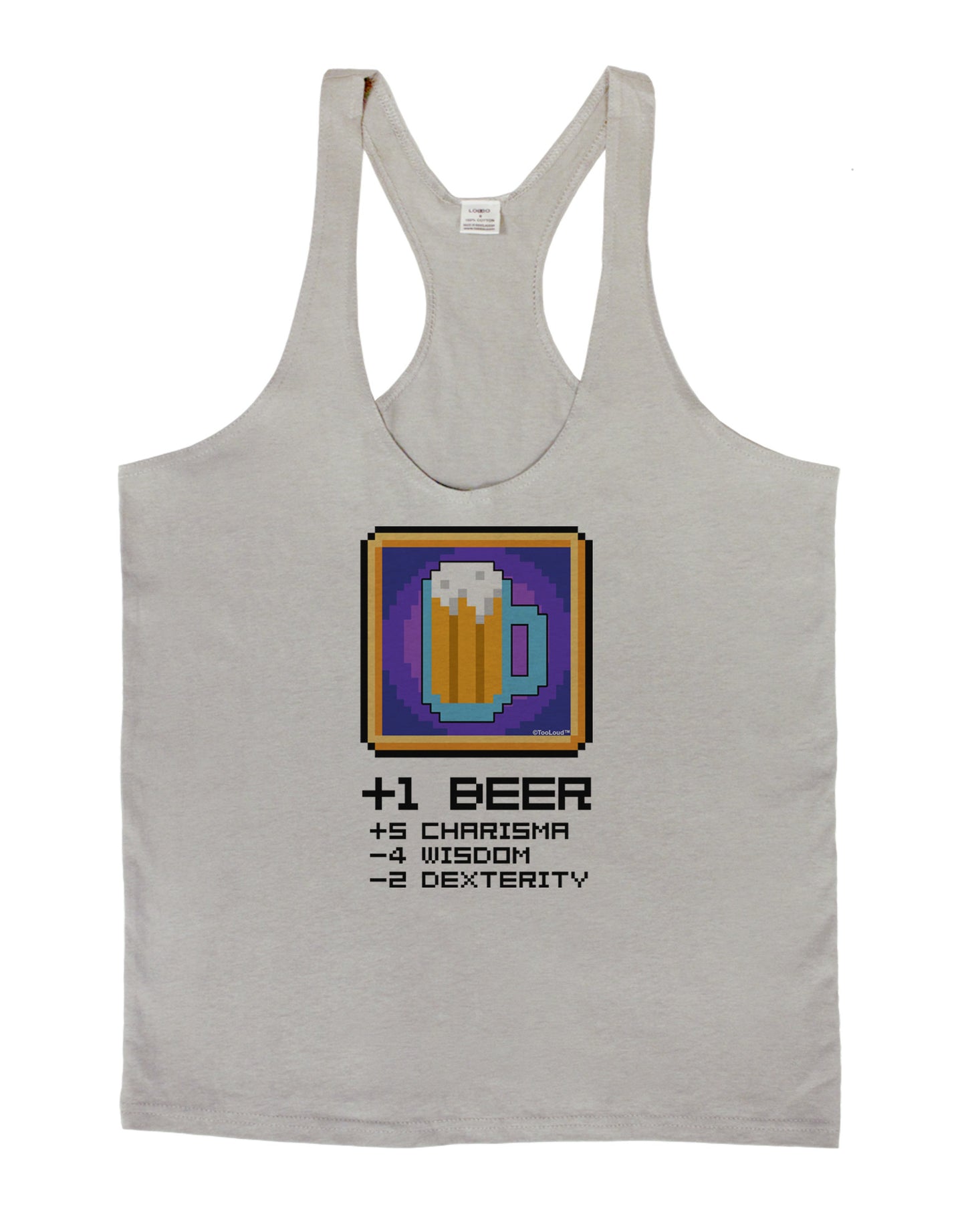 Pixel Beer Item Mens String Tank Top-Men's String Tank Tops-LOBBO-Light-Gray-Small-Davson Sales