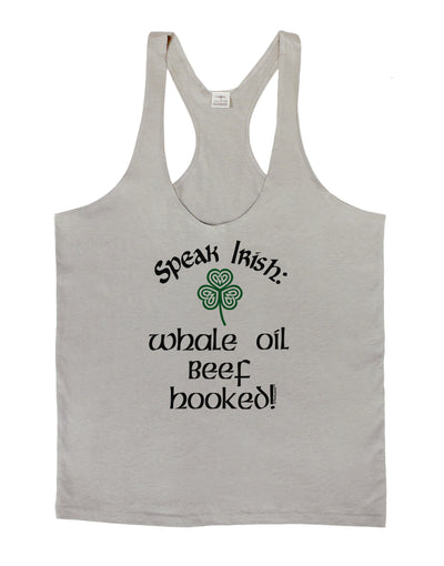 Speak Irish - Whale Oil Beef Hooked Mens String Tank Top-Men's String Tank Tops-LOBBO-Light-Gray-Small-Davson Sales