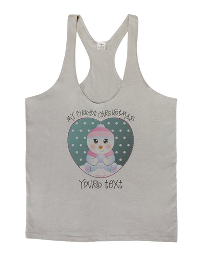 Personalized My First Christmas Snowbaby Girl Mens String Tank Top-Men's String Tank Tops-LOBBO-Light-Gray-Small-Davson Sales