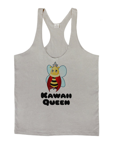 Kawaii Queen Queen Bee Mens String Tank Top-Men's String Tank Tops-LOBBO-Light-Gray-Small-Davson Sales