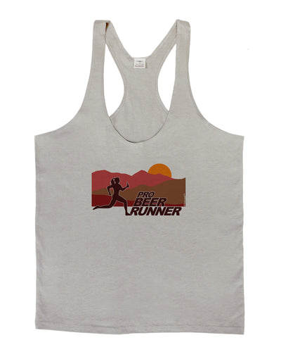 Pro Beer Runner Woman Mens String Tank Top-Men's String Tank Tops-LOBBO-Light-Gray-Small-Davson Sales