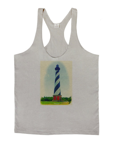 Watercolor Lighthouse 1 Mens String Tank Top-Men's String Tank Tops-LOBBO-Light-Gray-Small-Davson Sales