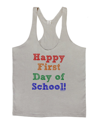 Happy First Day of School Mens String Tank Top-Men's String Tank Tops-LOBBO-Light-Gray-Small-Davson Sales