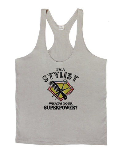 Stylist - Superpower Mens String Tank Top-Men's String Tank Tops-LOBBO-Light-Gray-Small-Davson Sales