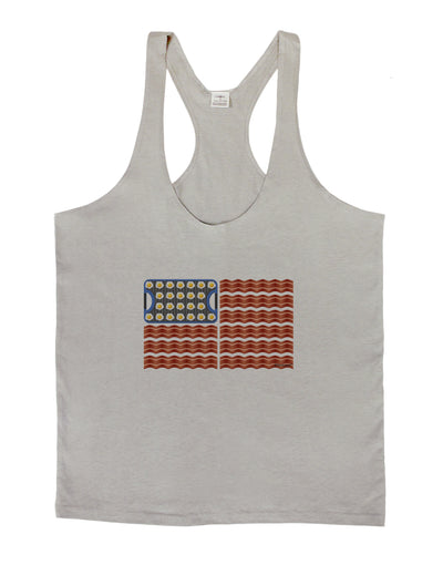 American Breakfast Flag - Bacon and Eggs Mens String Tank Top-Men's String Tank Tops-LOBBO-Light-Gray-Small-Davson Sales