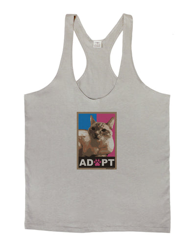 Adopt Cute Kitty Cat Adoption Mens String Tank Top-Men's String Tank Tops-LOBBO-Light-Gray-Small-Davson Sales