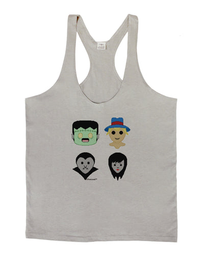 Cute Pixel Monsters Mens String Tank Top-Men's String Tank Tops-LOBBO-Light-Gray-Small-Davson Sales