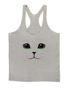 Green-Eyed Cute Cat Face Mens String Tank Top