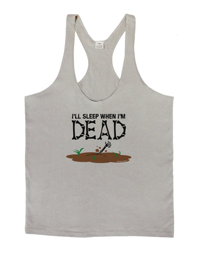 Sleep When Dead Mens String Tank Top-Men's String Tank Tops-LOBBO-Light-Gray-Small-Davson Sales