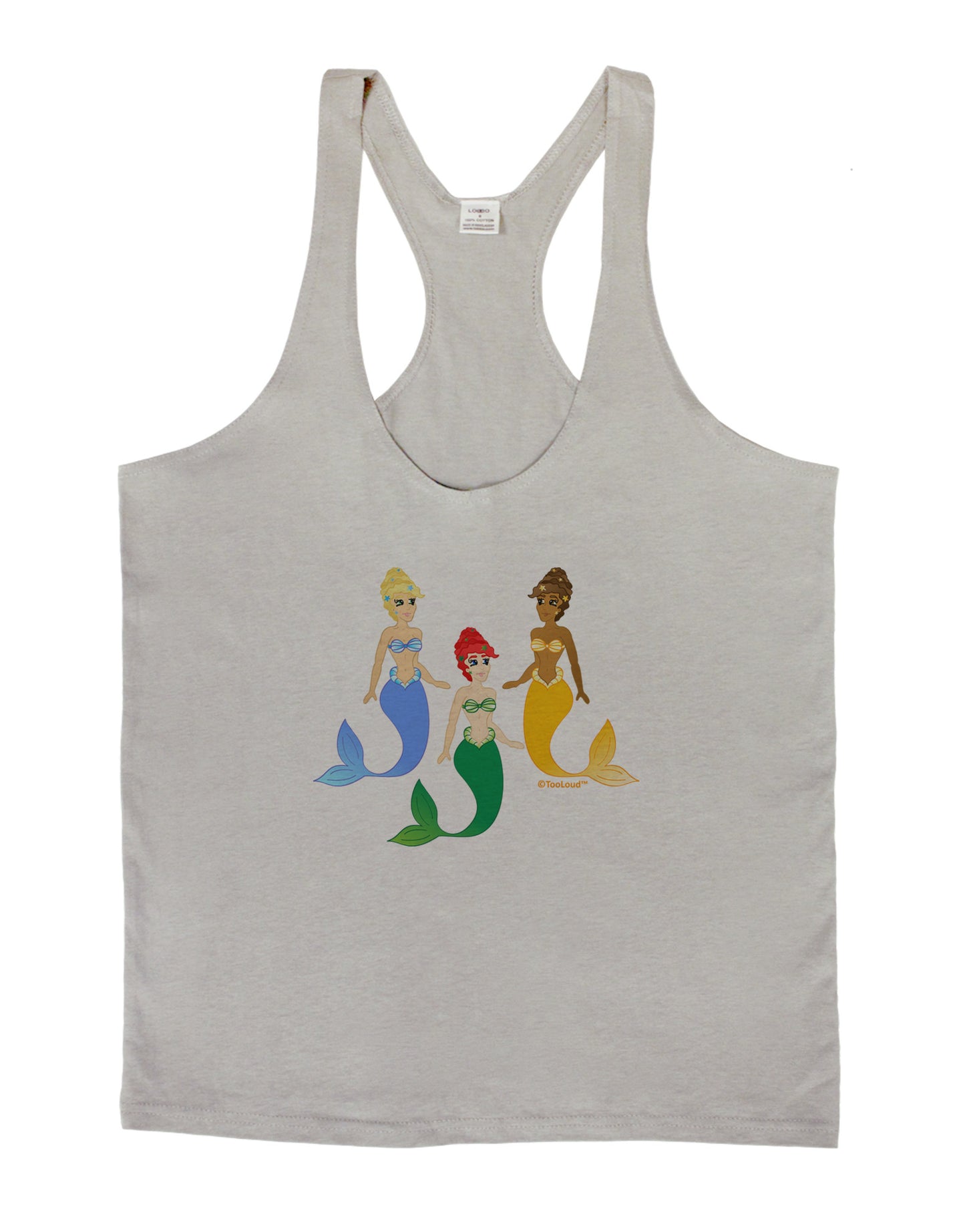 Three Mermaids Mens String Tank Top-Men's String Tank Tops-LOBBO-Light-Gray-Small-Davson Sales