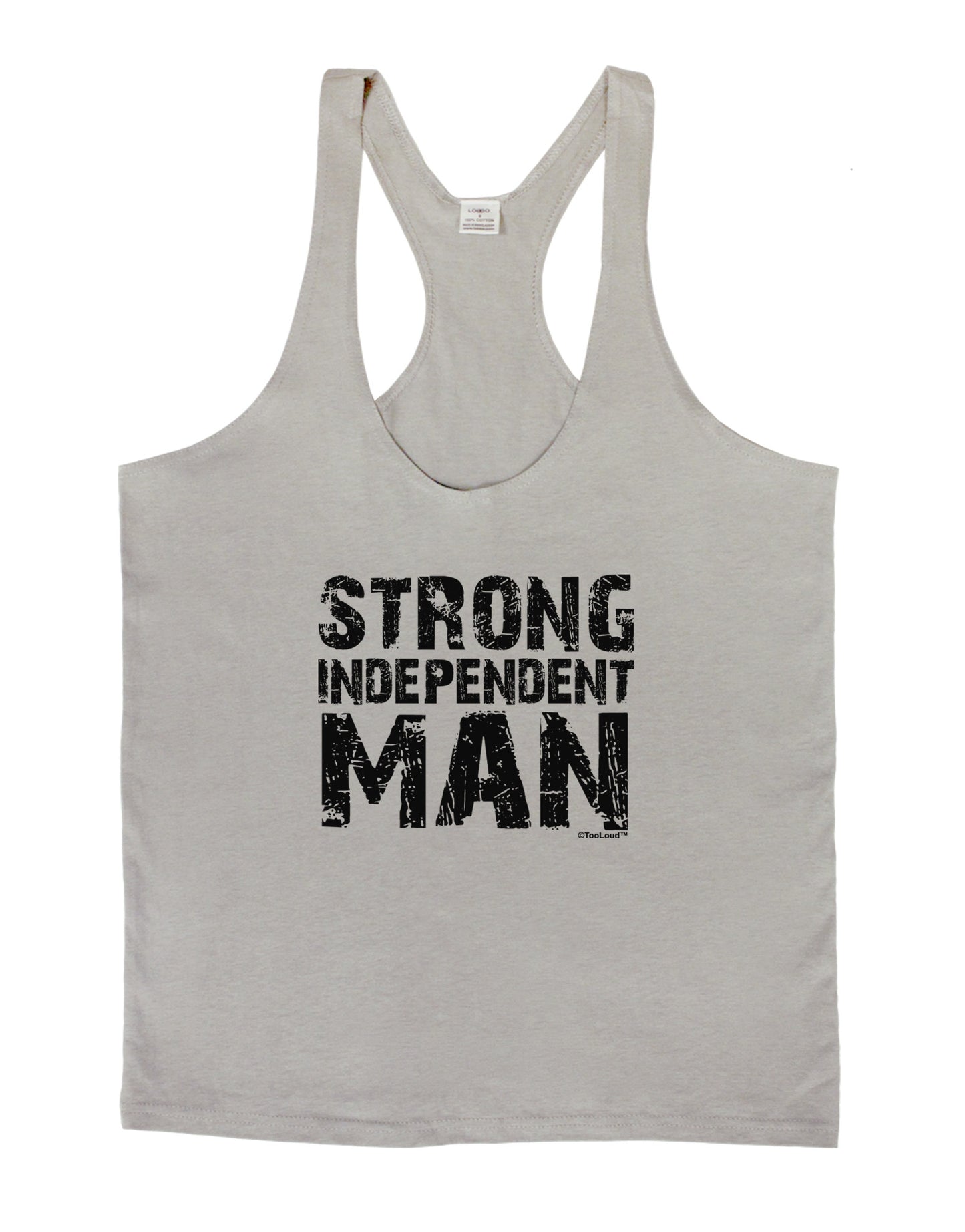 Strong Independent Man Mens String Tank Top-Men's String Tank Tops-LOBBO-Light-Gray-Small-Davson Sales