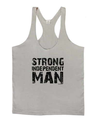 Strong Independent Man Mens String Tank Top-Men's String Tank Tops-LOBBO-Light-Gray-Small-Davson Sales