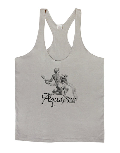 Aquarius Illustration Mens String Tank Top-Men's String Tank Tops-LOBBO-Light-Gray-X-Large-Davson Sales