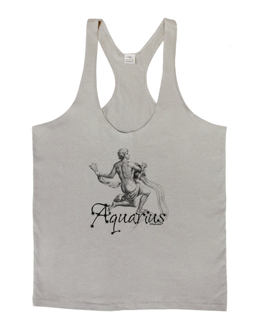 Aquarius Illustration Mens String Tank Top-Men's String Tank Tops-LOBBO-White-X-Large-Davson Sales