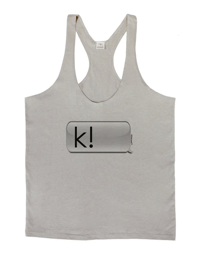 K Text Bubble Mens String Tank Top-Men's String Tank Tops-LOBBO-Light-Gray-Small-Davson Sales