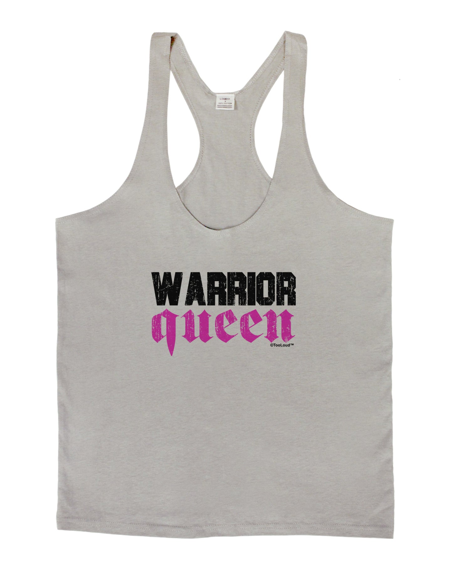 TooLoud Warrior Queen Pink Script Mens String Tank Top-Men's String Tank Tops-LOBBO-Light-Gray-Small-Davson Sales