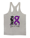 Hope for a Cure - Purple Ribbon Epilepsy - Flowers Mens String Tank Top-Men's String Tank Tops-LOBBO-Light-Gray-Small-Davson Sales