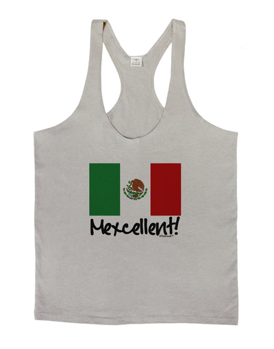 Mexcellent - Mexican Flag Mens String Tank Top-Men's String Tank Tops-LOBBO-Light-Gray-Small-Davson Sales