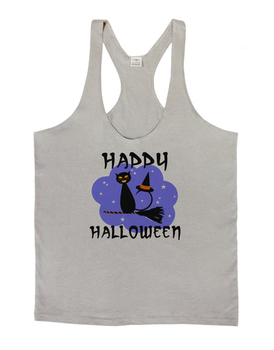 TooLoud Witch Cat Mens String Tank Top-Men's String Tank Tops-LOBBO-Light-Gray-Small-Davson Sales