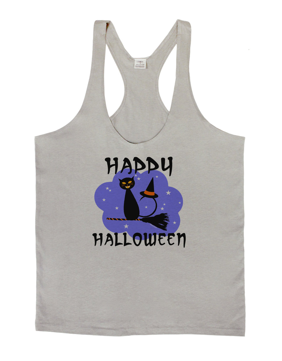 TooLoud Witch Cat Mens String Tank Top-Men's String Tank Tops-LOBBO-White-Small-Davson Sales