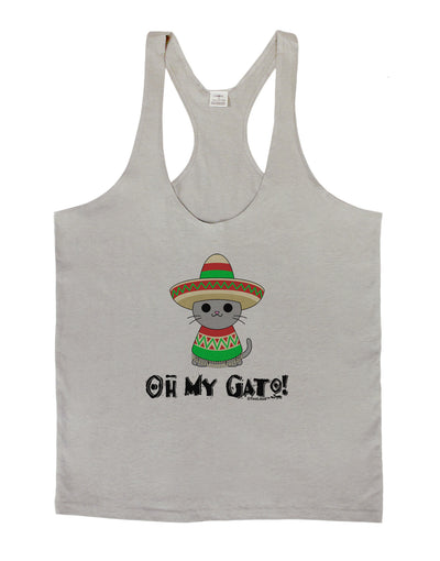 Oh My Gato - Cinco De Mayo Mens String Tank Top-Men's String Tank Tops-LOBBO-Light-Gray-Small-Davson Sales