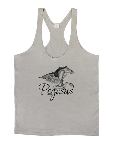 Pegasus Illustration Mens String Tank Top-Men's String Tank Tops-LOBBO-Light-Gray-Small-Davson Sales