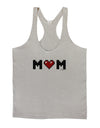 Mom Pixel Heart Mens String Tank Top-Men's String Tank Tops-LOBBO-Light-Gray-Small-Davson Sales