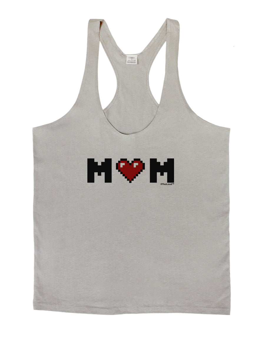 Mom Pixel Heart Mens String Tank Top-Men's String Tank Tops-LOBBO-White-Small-Davson Sales