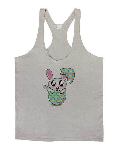 Bunny Hatching From Egg Mens String Tank Top-Men's String Tank Tops-LOBBO-Light-Gray-Small-Davson Sales