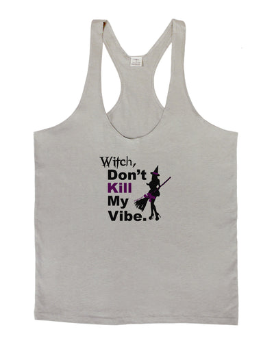 Don’t Kill My Vibe Mens String Tank Top-Men's String Tank Tops-LOBBO-Light-Gray-Small-Davson Sales