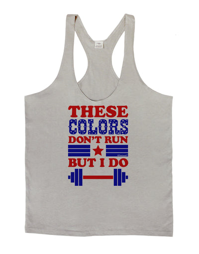 These Colors Don't Run But I Do - Patriotic Workout Mens String Tank Top-Men's String Tank Tops-LOBBO-Light-Gray-Small-Davson Sales