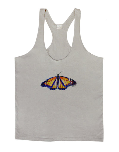 TooLoud Watercolor Monarch Butterfly Mens String Tank Top-Men's String Tank Tops-LOBBO-Light-Gray-Small-Davson Sales